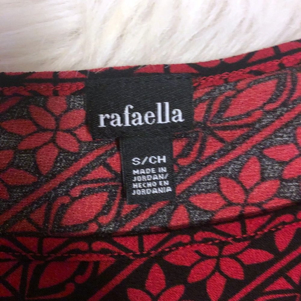Rafaella Patterned Red Tunic Top with Three Quarter Length Sleeves - Picture 4 of 6